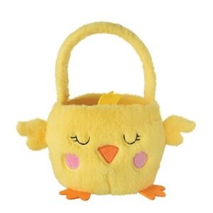 Amscan Chick Easter Basket Kids Unisex Yellow Plush Bird Spring Holiday Gift NWT